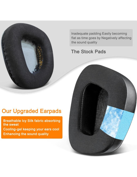 Almohadillas de Gel Refrigerante SOULWIT para Corsair Void - Negro