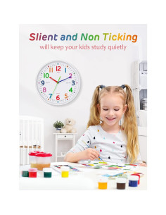 Reloj de Pared Silencioso Lantoo 20.32 cm para Niños 2