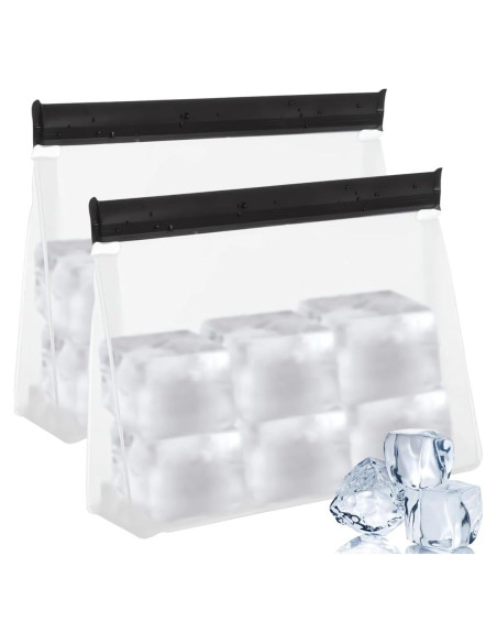 2PCS Bolsa de Almacenamiento de Hielo Reutilizable USEDGDIG 25x18.5 cm