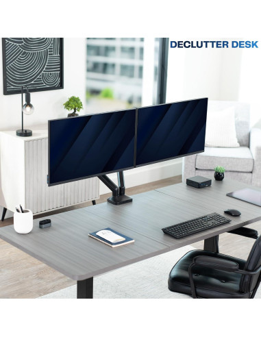 Soporte de Monitor Doble VIVO STAND-V200O hasta 35" Negro