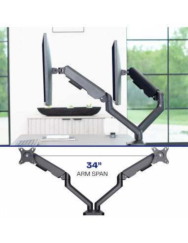 Soporte de Monitor Doble VIVO STAND-V200O hasta 35" Negro