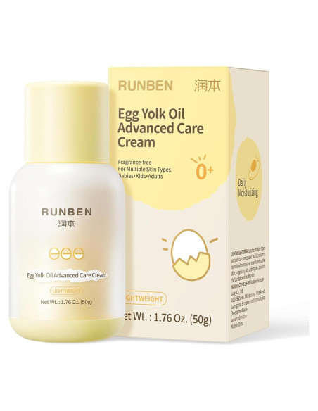 Crema Hidratante Facial RUNBEN Bebé 50g - Aceite de Yema de Huevo