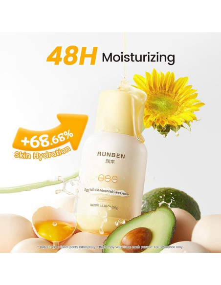Crema Hidratante Facial RUNBEN Bebé 50g - Aceite de Yema de Huevo