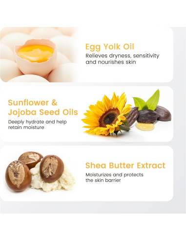 Crema Hidratante Facial RUNBEN Bebé 50g - Aceite de Yema de Huevo