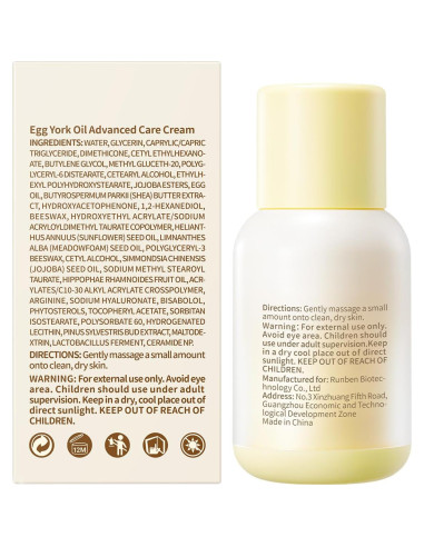 Crema Hidratante Facial RUNBEN Bebé 50g - Aceite de Yema de Huevo