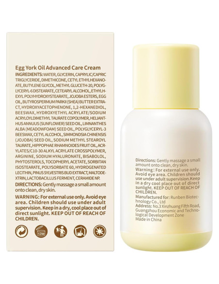 Crema Hidratante Facial RUNBEN Bebé 50g - Aceite de Yema de Huevo