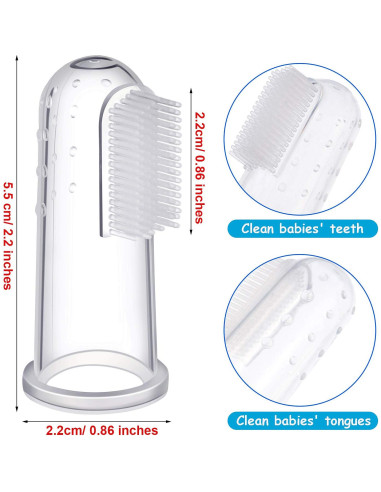 Boao 18 Cepillos de Dedo para Bebés con Estuche - Silicona