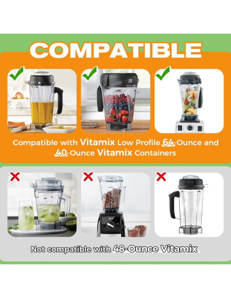 Émbolo para licuadora Vitamix DRELD 64oz y 40oz perfil bajo