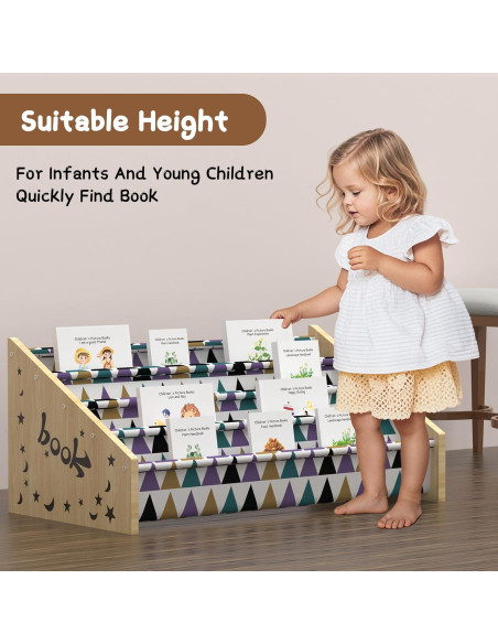 Estantería infantil de madera Kjlwb 4 niveles 72.9x31.8x39.9cm Estantería infantil de madera Kjlwb 4 niveles 72.9x31.8x39.9cm