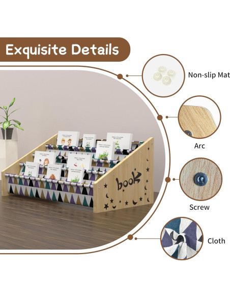 Estantería infantil de madera Kjlwb 4 niveles 72.9x31.8x39.9cm Estantería infantil de madera Kjlwb 4 niveles 72.9x31.8x39.9cm