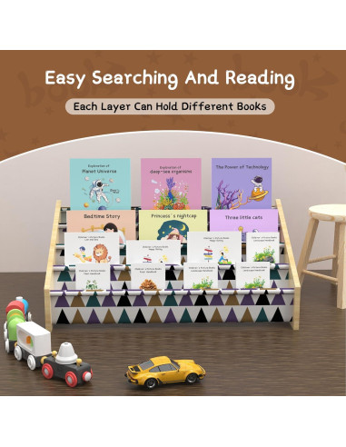 Estantería infantil de madera Kjlwb 4 niveles 72.9x31.8x39.9cm