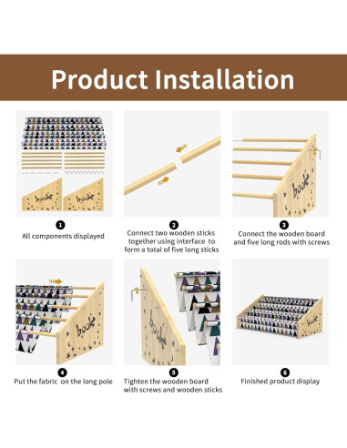 Estantería infantil de madera Kjlwb 4 niveles 72.9x31.8x39.9cm