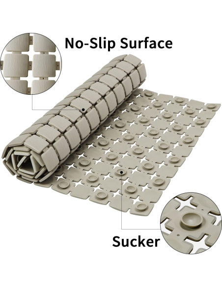 Alfombra de Ducha Antideslizante BEMISO 85x40 cm Beige