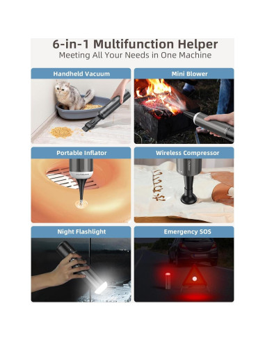 Aspiradora de Mano Inalámbrica Chuboor P13 120W 14kPa Marrón