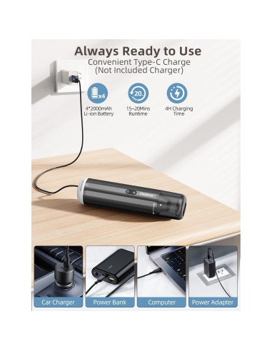 Aspiradora de Mano Inalámbrica Chuboor P13 120W 14kPa Marrón