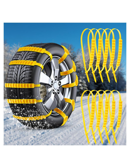 Cadenas de Neumáticos Antideslizantes Tallew 10 Pcs 1.5 x 93 cm