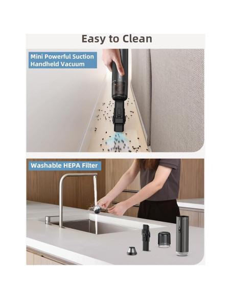 Aspiradora de Mano Inalámbrica Chuboor P13 120W 14kPa Marrón