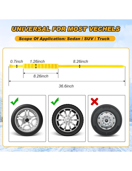 Cadenas de Neumáticos Antideslizantes Tallew 10 Pcs 1.5 x 93 cm