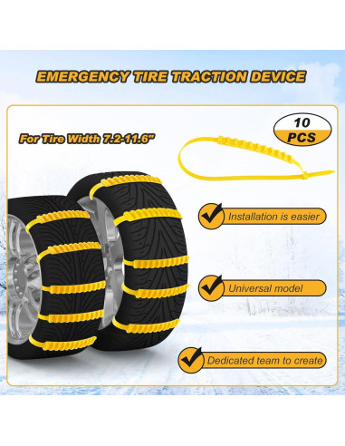 Cadenas de Neumáticos Antideslizantes Tallew 10 Pcs 1.5 x 93 cm