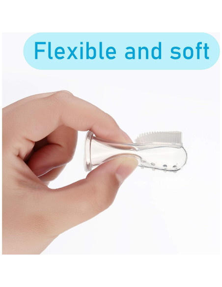 Boao 18 Cepillos de Dedo para Bebés con Estuche - Silicona