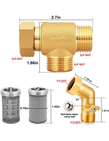 Filtro de Manguera de Jardín YELUN con Malla de Acero Inoxidable