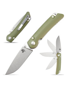 Cuchillo Plegable Sitivien ST128 D2 Mango G10 Verde Militar