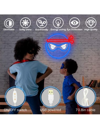 Letrero de Neón Ninja Ajoyferris LED Dimmable 33.9 cm