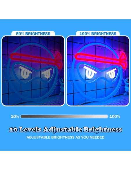 Letrero de Neón Ninja Ajoyferris LED Dimmable 33.9 cm Letrero de Neón Ninja Ajoyferris LED Dimmable 33.9 cm