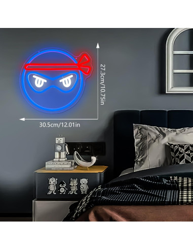 Letrero de Neón Ninja Ajoyferris LED Dimmable 33.9 cm