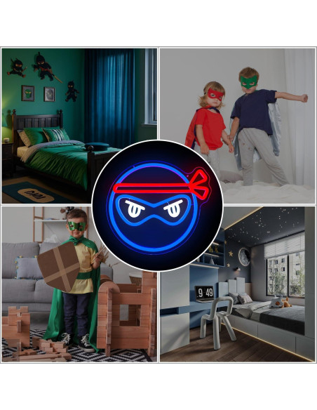 Letrero de Neón Ninja Ajoyferris LED Dimmable 33.9 cm Letrero de Neón Ninja Ajoyferris LED Dimmable 33.9 cm