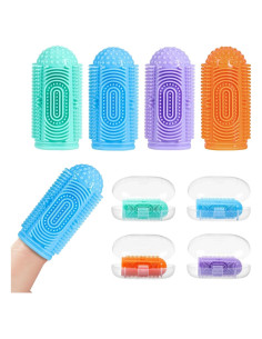 Cepillo de Dedo para Bebés NFSVLB 4 Pcs Silicona Suave 6-36 Meses