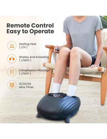 Masajeador de Pies Shiatsu CILI CL-5325 con Calor y Compresión