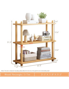 Estante de Madera IOTXY 3 Niveles Roble Abierto Moderno 2
