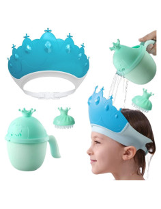 Gorro de Ducha para Bebé Thcbme Azul Ajustable 0-9 Años