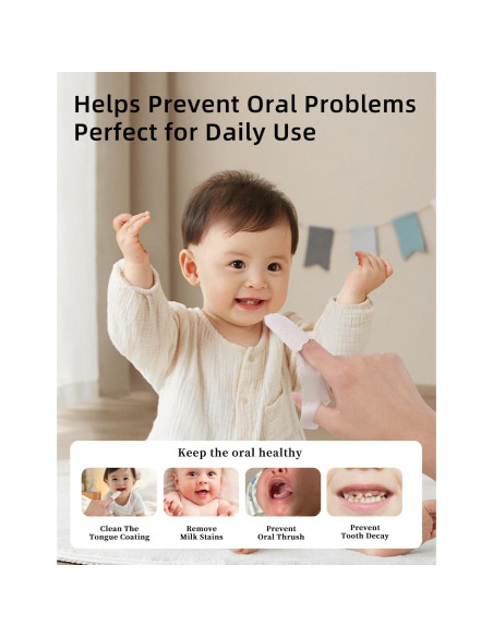 Cepillo de Dedo para Bebé Mokoala - 59 Toallitas Desechables