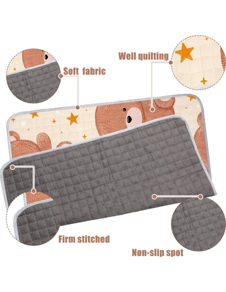 Alfombra de Juego Boho Funtery 109x109 cm Oso Lavable Antideslizante