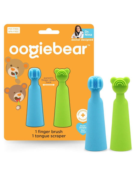 Cepillo de Dedo y Raspador de Lengua Oogiebear - Cuidado Oral Bebés