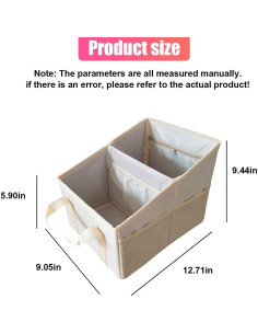 Organizador de Asiento de Coche ZIMISI Beige 24x32cm Plegable 2