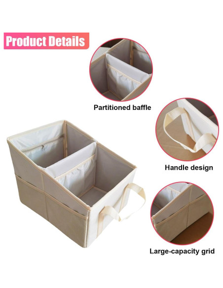 Organizador de Asiento de Coche ZIMISI Beige 24x32cm Plegable