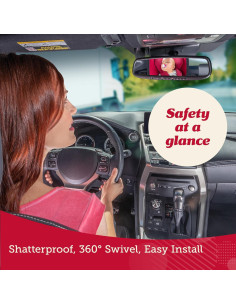 Espejo para Bebé Lusso Gear - Espejo Convexo 29.21x19.05cm Negro 2