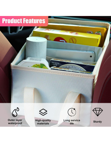 Organizador de Asiento de Coche ZIMISI Beige 24x32cm Plegable