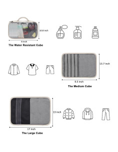 Mochila Expandible Vancropak 40L Aprobada Aerolínea Beige 2