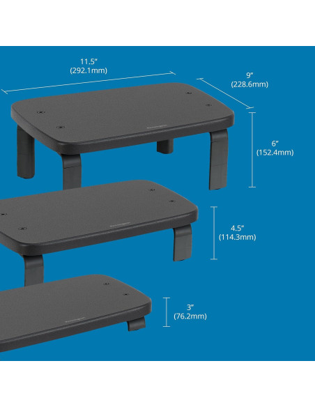 Soporte para Monitor Ergonómico Kensington SmartFit Negro 31.1x5.7x12.1cm
