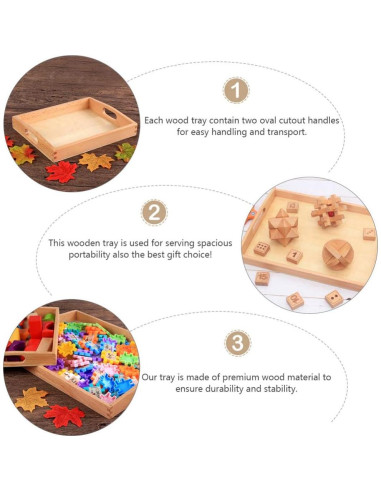 Bandeja de Madera Ovalada NUOBESTY 32.5x25cm para Servir