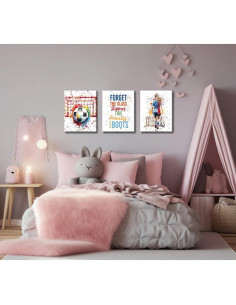 Arte en Lienzo de Fútbol Enmarcado ZOQIPQO 4 Piezas 20x25cm 2