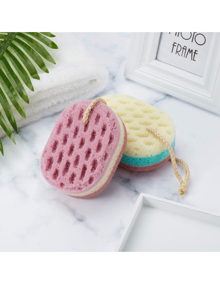 Esponjas de Baño Suaves Boao - 5 Piezas Naturales Exfoliantes