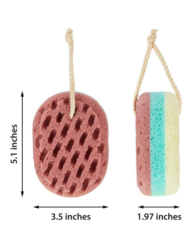 Esponjas de Baño Suaves Boao - 5 Piezas Naturales Exfoliantes