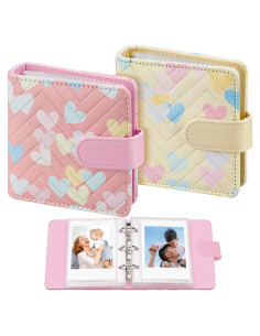 Paquete de 2 Álbumes de Fotos Mini Aphlos 40 Páginas Corazón