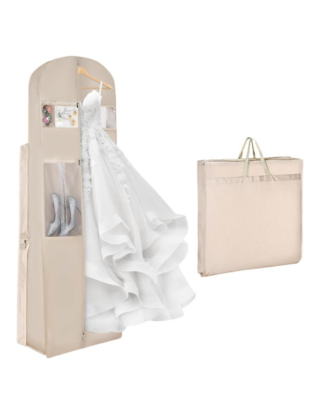 Bolsa de Vestido de Novia Univivi 182.88 cm Beige con Bolsillos