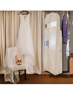 Bolsa de Vestido de Novia Univivi 182.88 cm Beige con Bolsillos 2